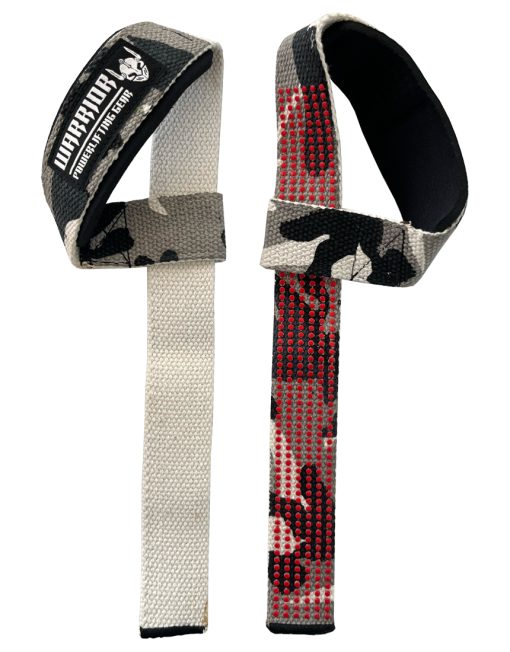 Camouflage bodybuilding strap with grip - fitness pulling strap - powerlifting - strap with gel bubble