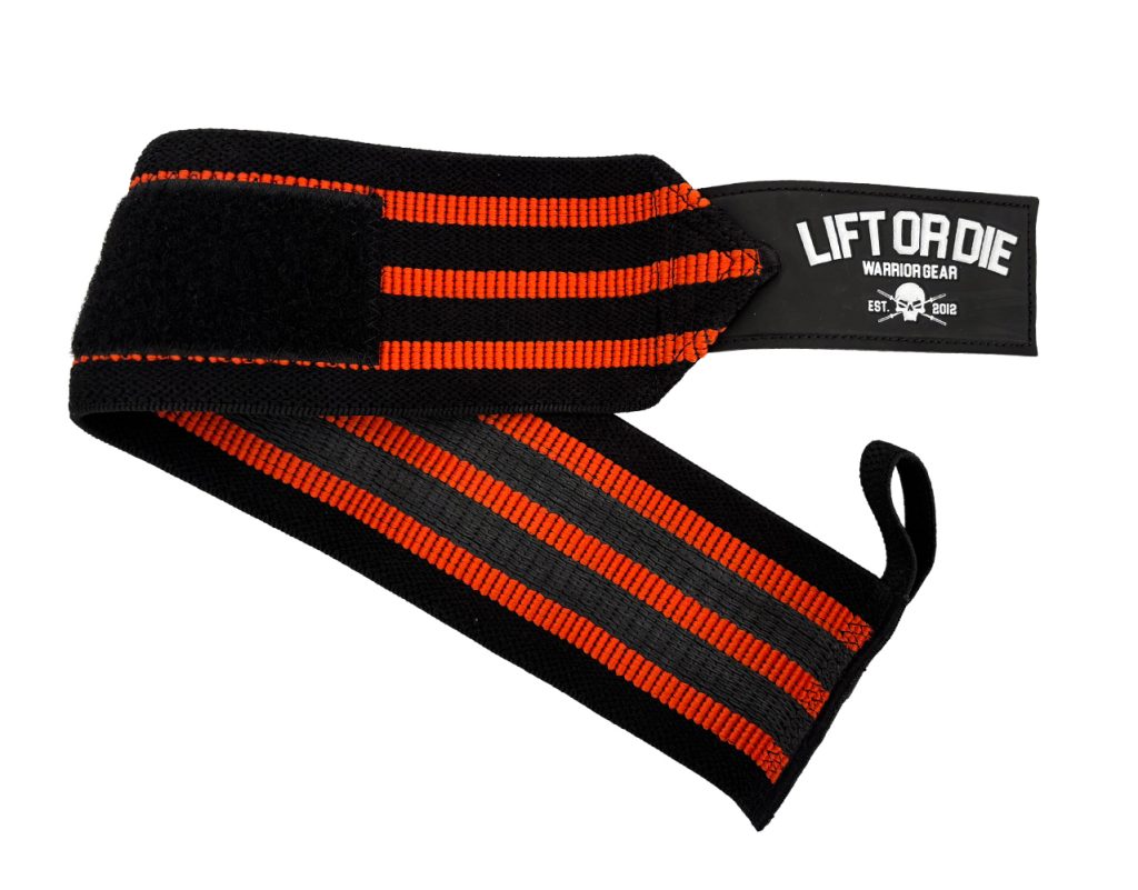 bande de poignet warrior gear lift or die noir orange