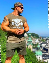 Warrior Gear grünes ärmelloses T-Shirt – Bodybuilding und Fitness ärmelloses T-Shirt