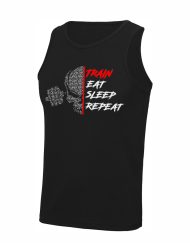 train eat sleep repeat tank top - bodybuilding motivation tank top - bodybuilding livsstil tank top - warrior gear - warrior powerlifting gear