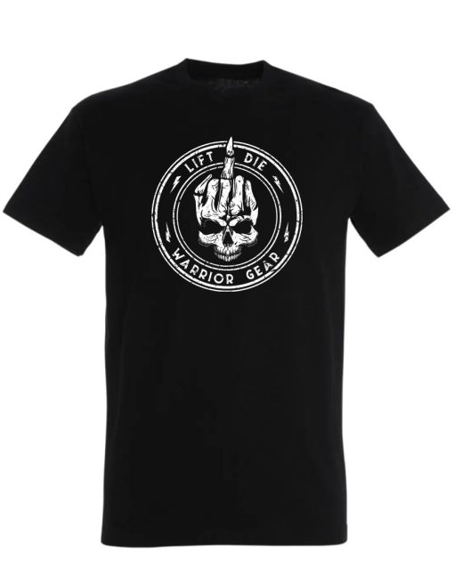 camiseta preta de musculação - camiseta Skullfucker - foda-se camiseta de musculação - camiseta de caveira - camiseta de dedo médio - camiseta de musculação - camiseta de equipamento de guerreiro - camiseta levante ou morra