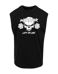 sleeveless bodybuilding skull t-shirt - black sleeveless skull t-shirt - bodybuilding - warrior gear - lift or die - sleeveless powerlifting tshirt