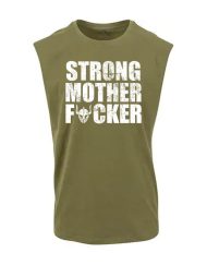 tričko se silnou matkou bez rukávů - motivační tričko strongman - tričko s motivací pro kulturistiku - tričko s motivací pro powerlifting - silný a hrdý - tričko s výbavou bojovníka