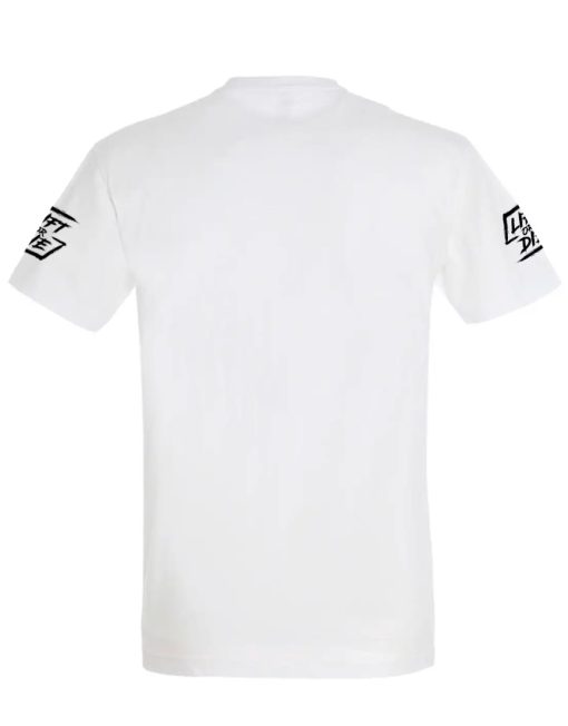 vit styrkelyft t-shirt - krigare styrkelyft utrustning - t-shirt synlig under enkel styrkelyft