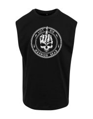 mouwloos t-shirt bodybuilding hardcore - schedel - hoofd van de dood - fucker - fuck - krijgersuitrusting