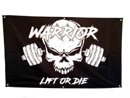 drapeau homegym warrior gear - drapeau bodybuilding chambre - poster musculation - décoration musculation - décoration bodybuilding
