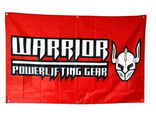 homegym warrior gear powerlifting vlag - warrior powerlifting gear banner - slaapkamer wanddecoratie - sportschool decoratie - homegym decoratie
