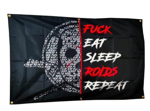 banner motivácia kulturistika - vlajka kurva jesť spánok roids repeat telocvičňa plagát kulturistika