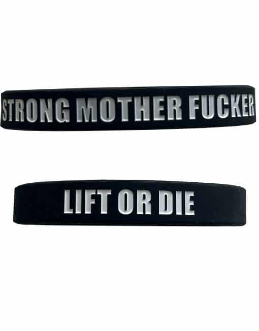 bodybuilding bracelet - fitness bracelet - strong mother fucker bracelet - warrior gear lift or die - silicone bracelet - goodies