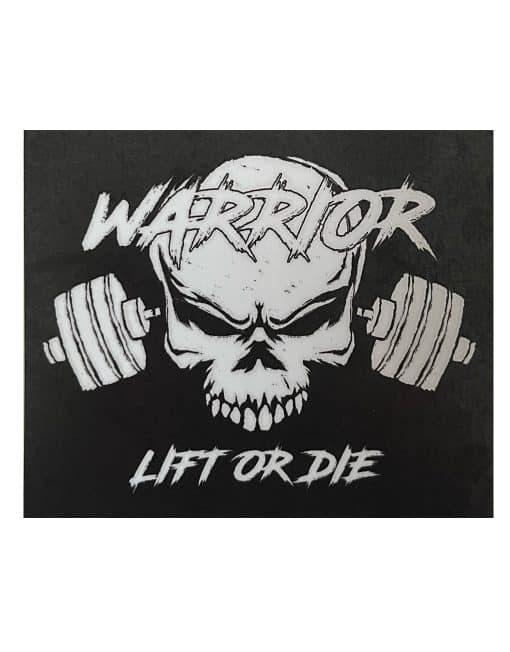Aufkleber Warrior Gear Lift oder Die Bodybuilding Aufkleber