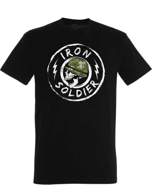 triko iron soldier skull kulturistika - silový trojboj - fitness - tričko s motivací pro kulturistiku - tričko s lebkou - tričko hardcore bodybuilding