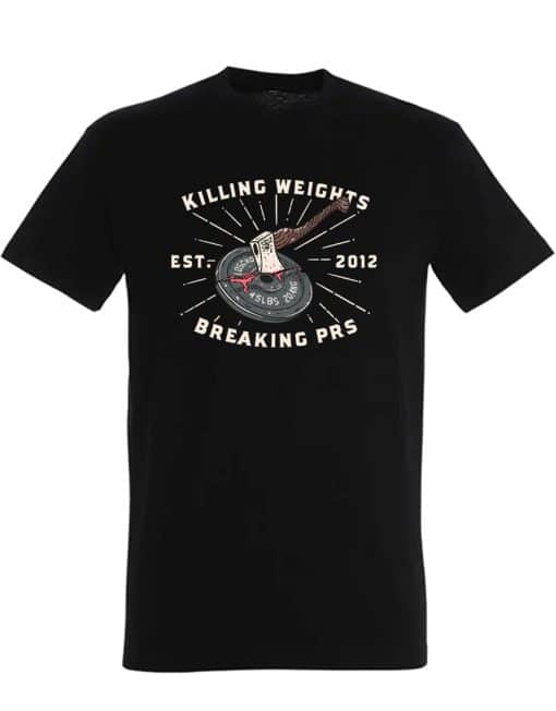 Camiseta de musculação matando pesos quebrando prs - camiseta de fitness hardcore - camiseta motivacional de levantamento de peso
