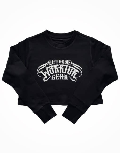 čierny dámsky fitness crop top sveter - čierny kulturistický crop top