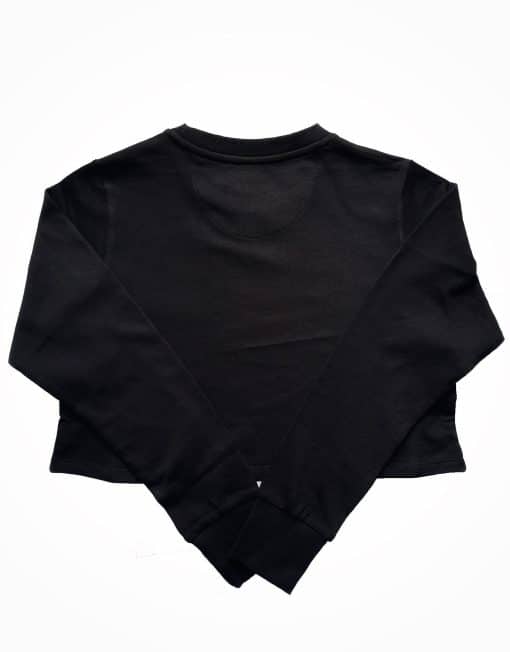 čierny dámsky kulturistický crop top sveter - fitness crop top warrior gear sveter