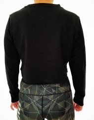 čierny dámsky športový crop top sveter na kulturistiku - dámsky športový fitness warrior výstrojový top