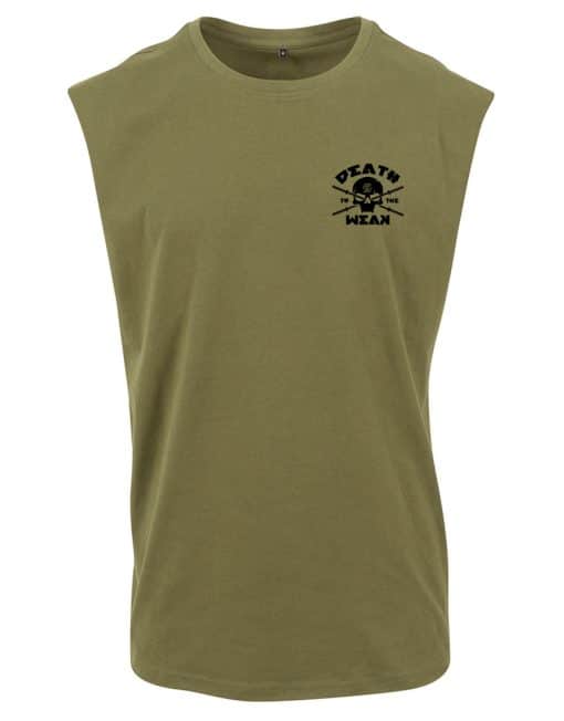 силна тениска смърт на слабите - зелена тениска без ръкави хардкор пауърлифтинг
