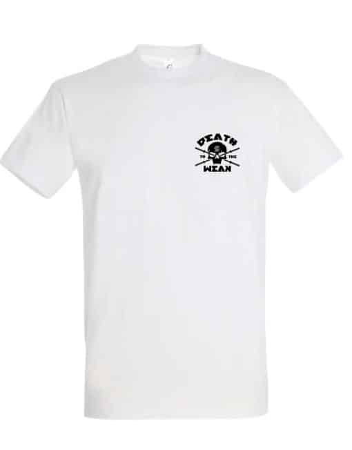 camiseta branca de musculação da morte para os fracos - camiseta de homem forte - camiseta de levantamento de peso - camiseta de fitness