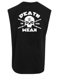 maglietta senza maniche morte ai deboli - maglietta senza maniche hardcore bodybuilding - hardcore powerlifting - tete de mort - teschio
