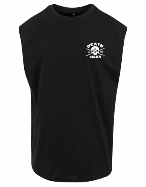 Camiseta sem mangas fitness morte para os fracos - camiseta preta sem mangas musculação musculação powerlifting homem forte