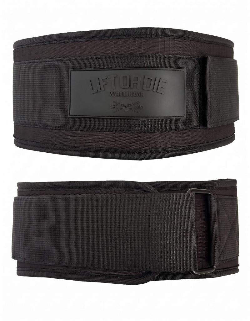 nylon belt warrior gear full black weightlifting hyrox bodybuilding
