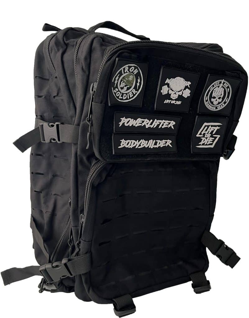 Military Tactical Backpack for weightlifting, fitness, powerlifting , strongman , and bodybuilding - Velcro patch backpack