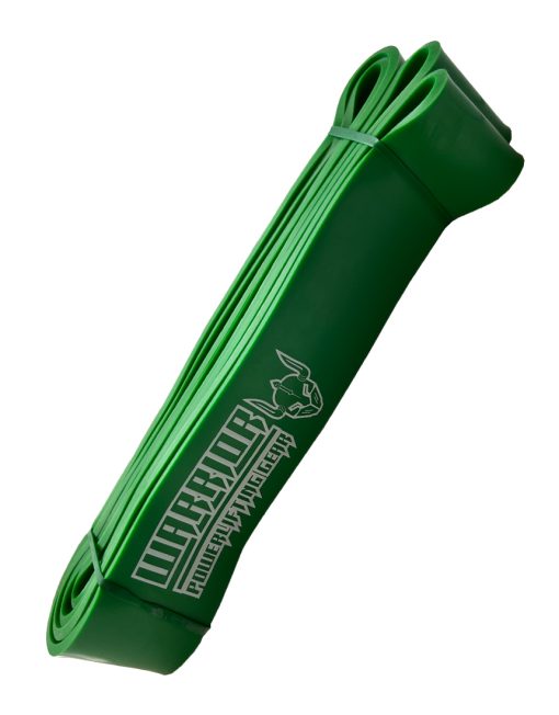 bodybuilding sportivo con fascia elastica verde - fascia elastica decat - fascia di resistenza