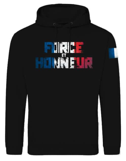 Hanorac Franța - hanorac de putere și onoare - hanorac de putere și onoare - hanorac de culturism - hanorac de powerlifting - hanorac de om puternic - hanorac albastru alb roșu - hanorac de războinic - hanorac cu mâneca drapelului Franței - hanorac cu steagul francez pe mânecă - hanorac patriot - hanorac Franța - hanorac motivare