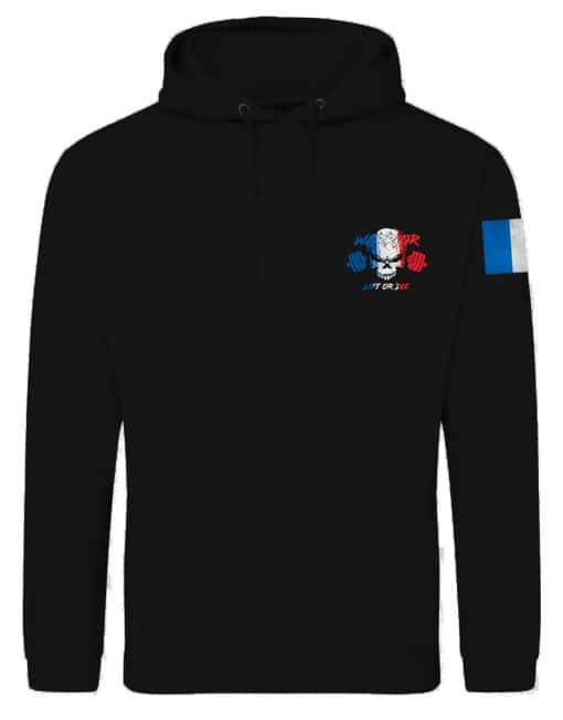 France bodybuilding sweatshirt blå hvid rød - kriger gear - styrke sports sweatshirt - France bodybuilding sweatshirt - France fitness sweatshirt - France powerlifting sweatshirt - France bodybuilding sweatshirt - France strongman sweatshirt