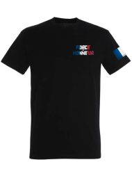 Frankreich-T-Shirt – Stärke und Ehre-T-Shirt – Stärke und Ehre-T-Shirt – Bodybuilding-T-Shirt – Powerlifting-T-Shirt – Strongman-T-Shirt – blau-weiß-rotes T-Shirt – Warrior Gear-T-Shirt – T-Shirt Ärmel mit Frankreich-Flagge – T-Shirt mit französischer Flagge am Ärmel – patriotisches T-Shirt – Frankreich-T-Shirt – motivierendes T-Shirt