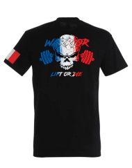 kulturistické tričko france warrior gear - powerlifting tričko france - strongman tričko france - kulturistické tričko france - modré biele červené tričko