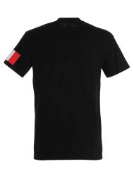 camiseta azul branca vermelha com equipamento de guerreiro - camiseta francesa azul branca vermelha de musculação - camiseta com bandeira francesa - camiseta esportiva masculina da França - camiseta esportiva azul branca vermelha