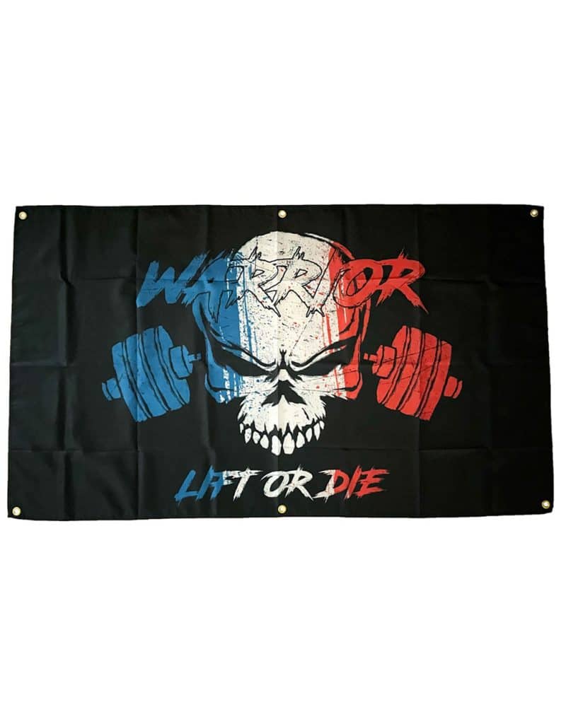 Decoración de gimnasio - Bandera de guerrero de Francia - Bandera de gimnasio francés - Bandera decorativa para gimnasio en casa - Bandera decorativa de gimnasio - Bandera azul, blanca y roja