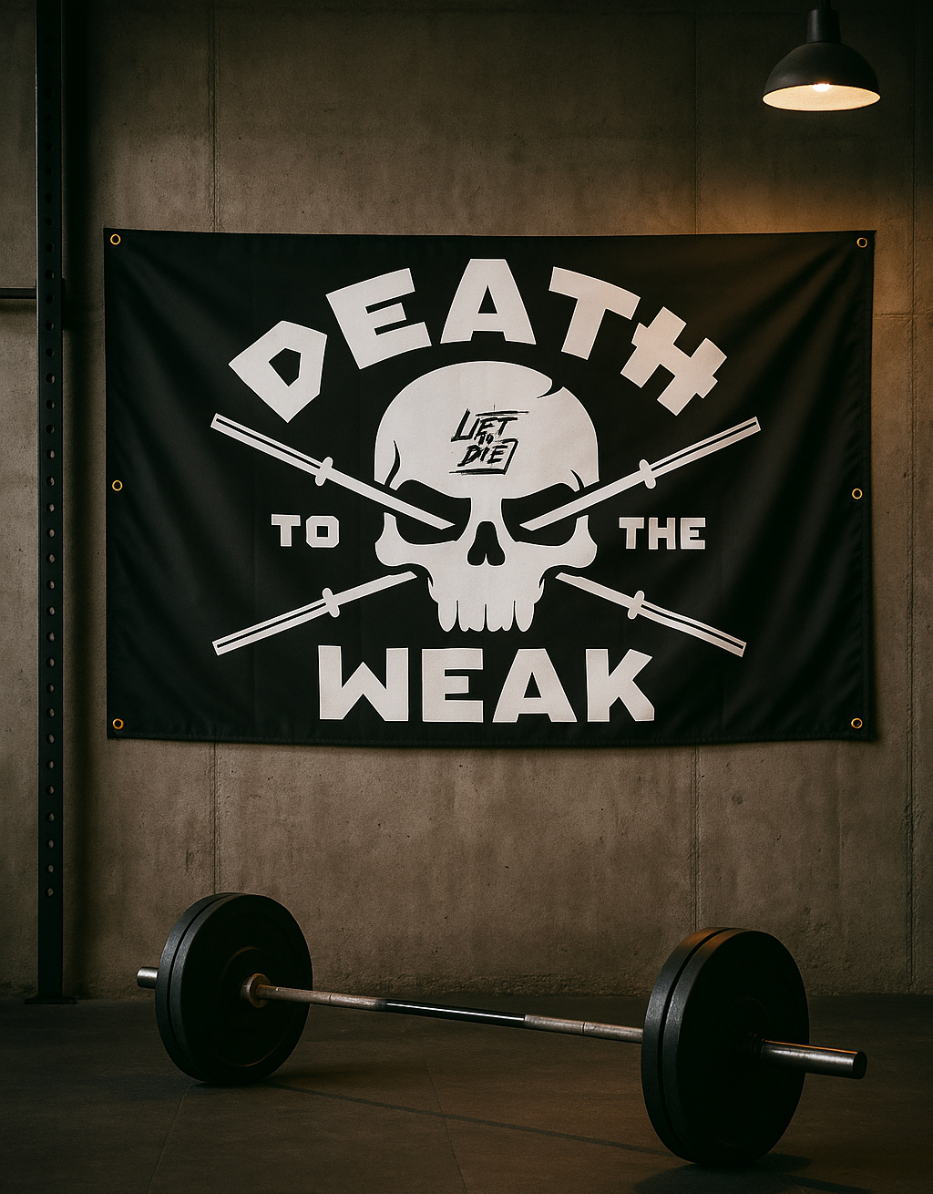 Flagge – death to the weak – Motivation powerlifting Bodybuilding