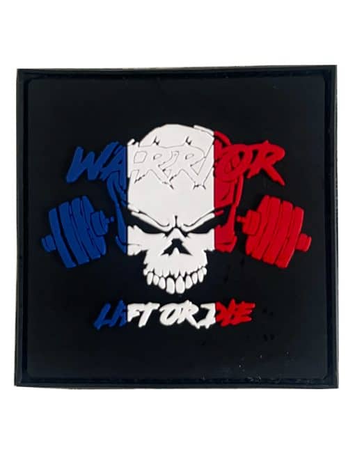 Velcro warrior patch синьо бяло червено France - warrior gear lift or die France patch - powerlifting - patch раница - жилетка с тежести