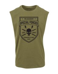 Zelené tričko bez rukávov powerlifting force speciales - warrior gear