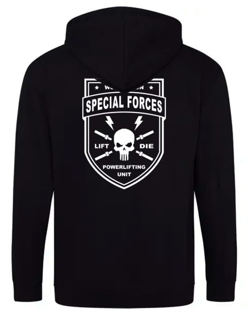 powerlifting hoodie met rits special forces warrior-uitrusting - bodybuilding hoodie met rits