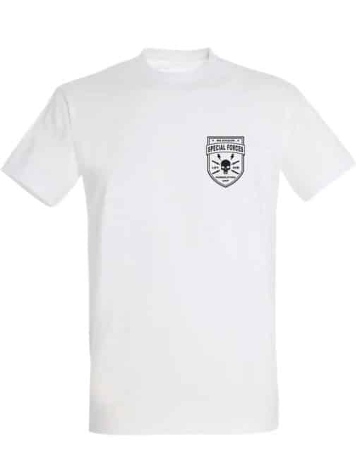 бяла тениска за пауърлифтинг специални сили - военна тениска за пауърлифтинг - бойна екипировка
