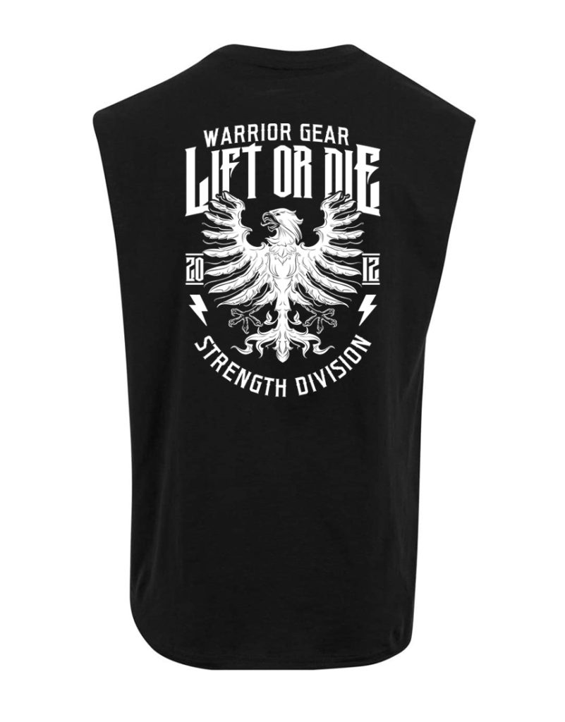 T-shirt senza maniche Eagle warrior gear - T-shirt senza maniche powerlifting - T-shirt senza maniche per bodybuilding - T-shirt senza maniche strongman - T-shirt senza maniche bodybuilding - T-shirt senza maniche Eagle lift or die - strength division