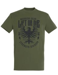 tričko green eagle warrior gear - powerliftingové tričko - kulturistické tričko - strongman tričko - kulturistické tričko - tričko eagle lift or die - power division