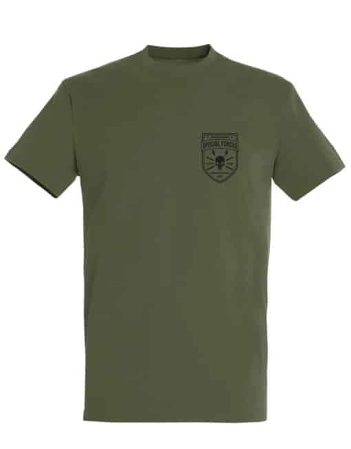 camiseta verde militar forças especiais de powerlifting - camiseta militar de powerlifting - equipamento de guerreiro