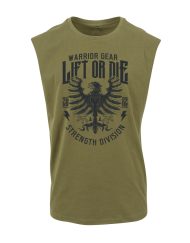 green sleeveless t-shirt eagle warrior gear - sleeveless t-shirt powerlifting - sleeveless t-shirt bodybuilding - sleeveless t-shirt strongman - sleeveless t-shirt bodybuilding - sleeveless t-shirt eagle lift or die - strength division