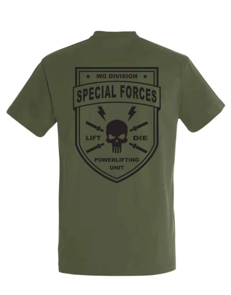koszulka do trójboju siłowego zielona siły specjalne - wojskowa koszulka do kulturystyki - sprzęt wojownika