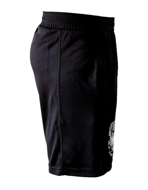 divize krátké síly strongman - krátká válečnická výbava - krátká válečnická silovka - černé šortky na kulturistiku - fitness šortky