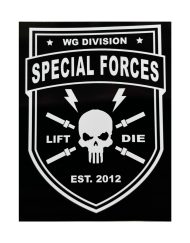 sticker warrior gear special forces - warrior powerlifting gear