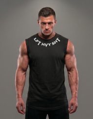 t-shirt sans manche lift heavy shit powerlifting strongman - warrior gear