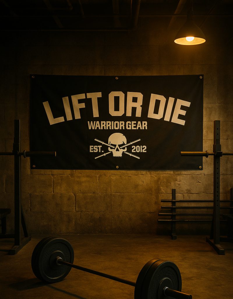 home gym flag, bodybuilding, motivation