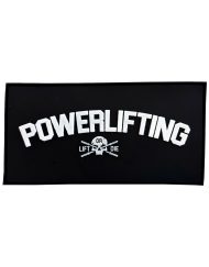 Naszywka z tworzywa PVC Powerlifting Warrior Gear z logo czaszki i drążkami wzmacniającymi.
