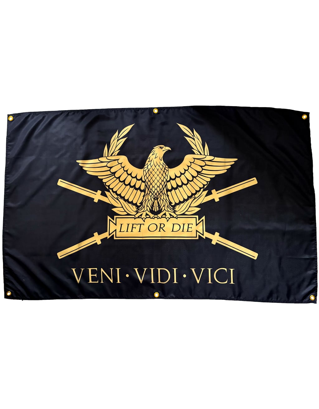 veni vidi vici flag - bodybuilding poster - powerlifting - strongman