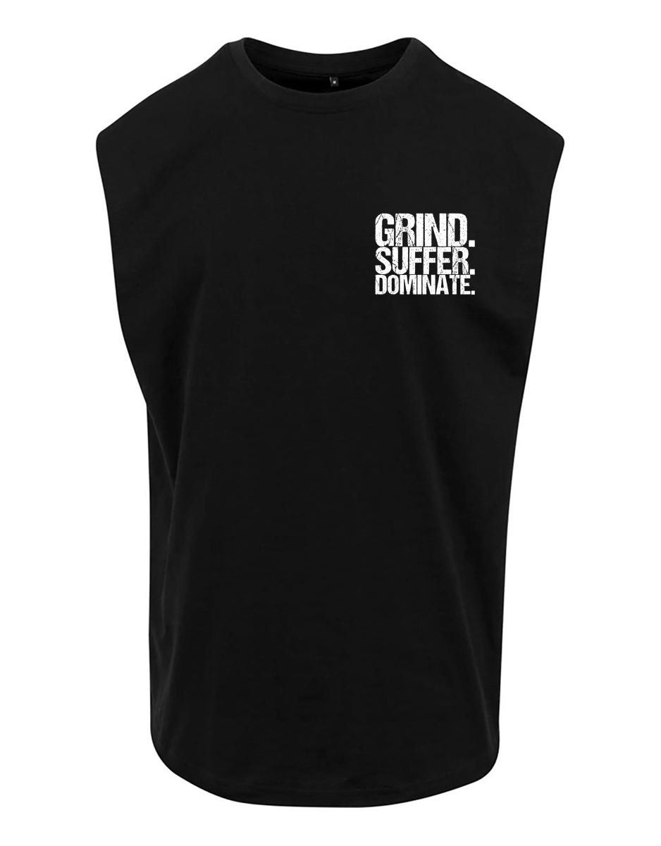 Ärmelloses T-Shirt, grind suffer dominate warrior gear – powerlifting – strongman – bodybuilding