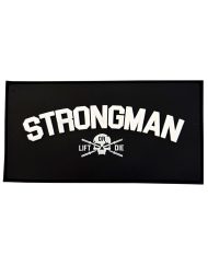 Strongman Warrior Gear PVC-Aufnäher mit Totenkopf-Logo und Gewichtheberstangen.